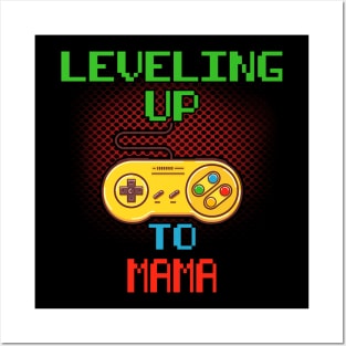 Promoted To Mama T-Shirt Unlocked Gamer Leveling Up Posters and Art